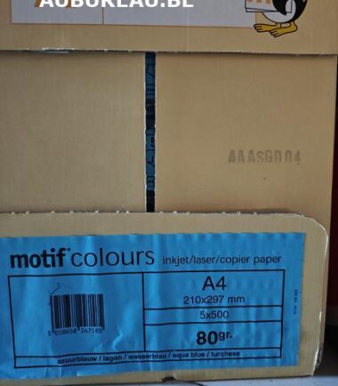 Boite 5 rames de 500 feuilles 80gr A4 coloris bleu