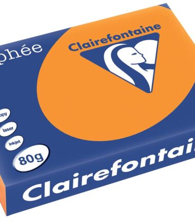 Rame de 500 feuilles A4 Clairefontaine Trophée 80 gr - réf. 2978 coloris orange fluo