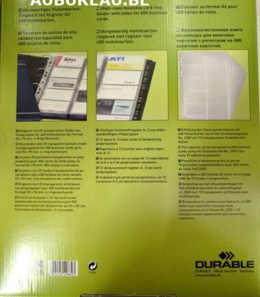 Registre pour carte de visite