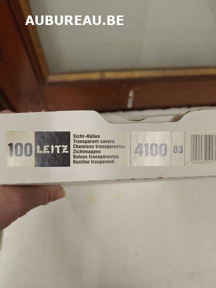 Bte de 100 chemises transparentes Leitz réf. 4100 03