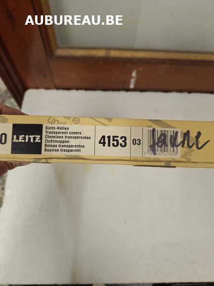 Bte de 100 chemises transparentes Leitz réf. 4153 jaune