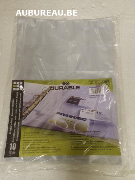 Pqt de 10 pochettes pour carte de visite A4
