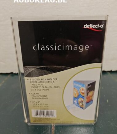 PORTE-AFFICHETTE À TROIS PANS