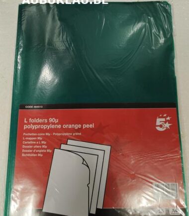 Pqt de 25 pochette coin ftA4, PP de 120 microns, coloris vert réf. 901672