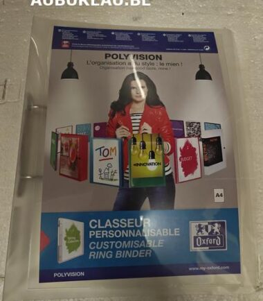 **POLYVISION**-Classeur personnalisable Oxford A4 avec 2 anneaux