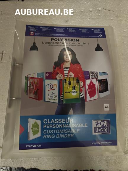 **POLYVISION**-Classeur personnalisable Oxford A4 avec 2 anneaux