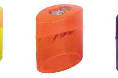 Taille-crayon ELLIPTIC SWING, double, avec réservoir, boîte de 10 pièces, couleurs assorties