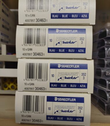 Marqueurs permanents Staedtler - pointe ogive - encre bleue - en boîte de 10
