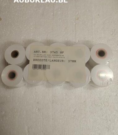 Bobinette - pour calculatrices standard. Mandrin: 12 mm. 
largeur 37 mm x diamètre 45 mm réf. 3745HF