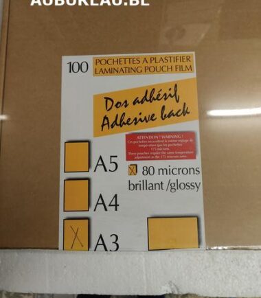 Pqt de 100 étuis adhésifs à plastifier au format A3