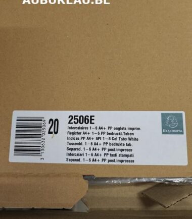Jeu d'intercalaires imprimés numériques réf. 2506E polypropylène 12/100e - 6 positions - A4 Maxi - Assorties vives