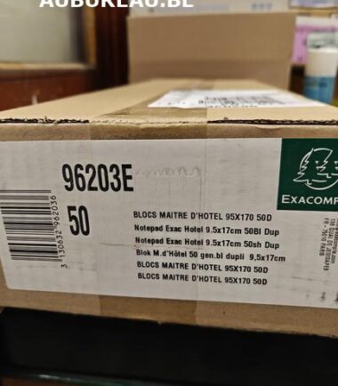 Bte de 50 Blocs Maître d'Hôtel 50 feuillets autocopiants numérotés en dupli - Format 9,5x17 cm - Blanc